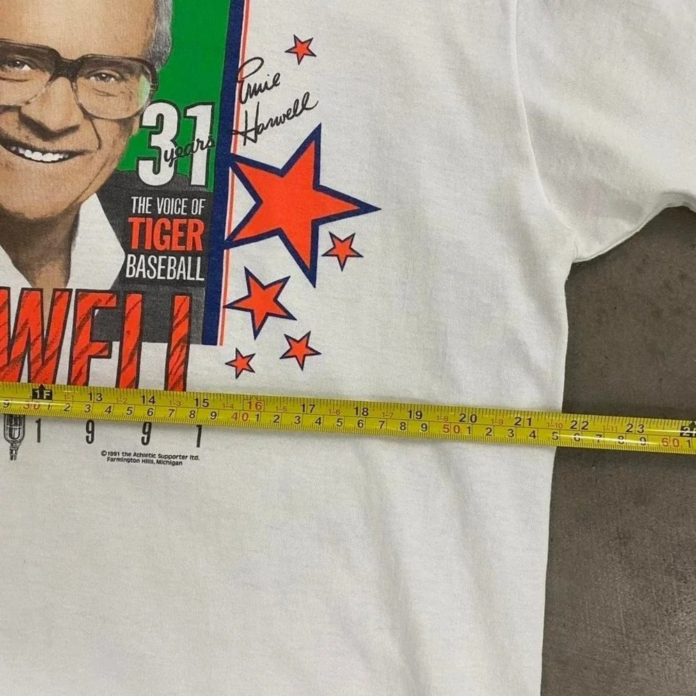 Vintage 1991 Detroit Tiger Ernie‎ Harrell Retirement T-Shirt MLB Screen Stars XL
